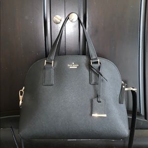 Kate Spade black leather satchel crossbody purse